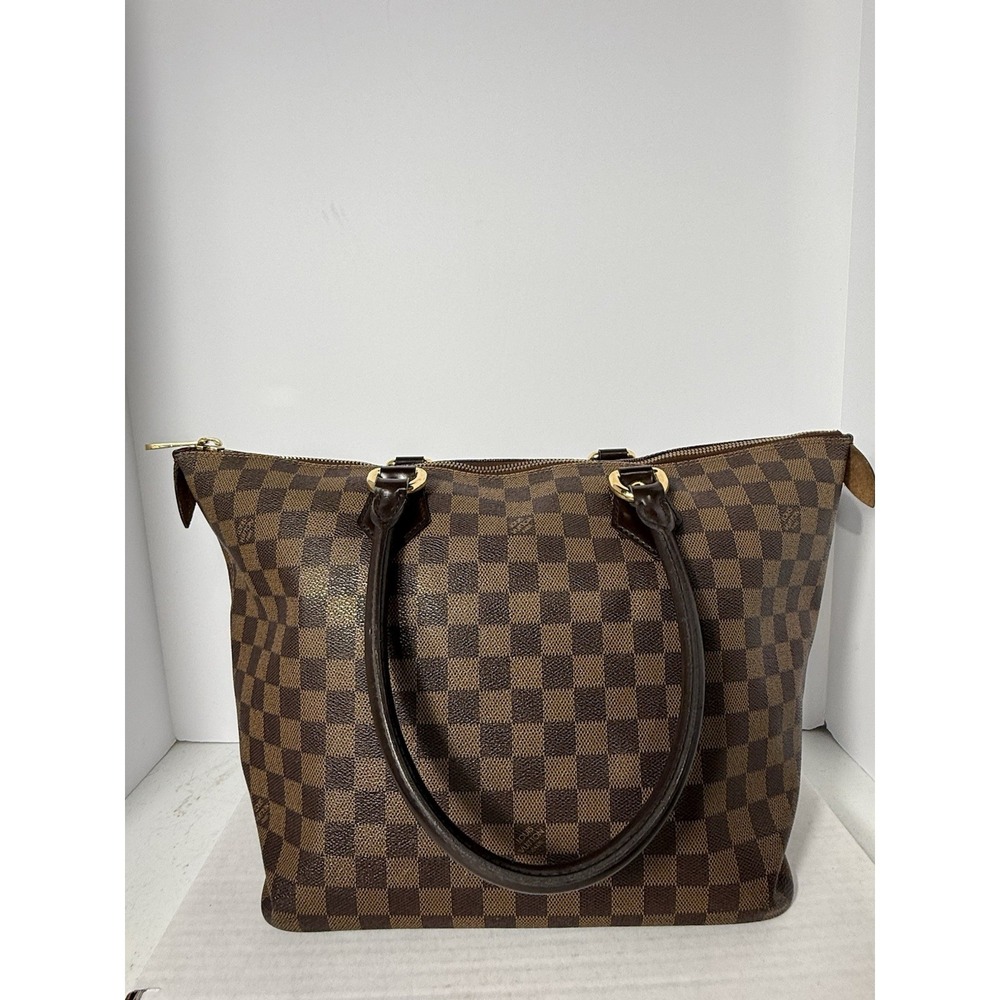 Louis Vuitton Saleya MM Damier Ebene Tote Bag‎ Brown Checkered Zip Top Shoulder - Picture 2 of 13